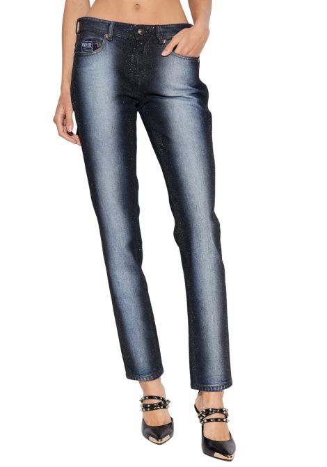 Faded jeans with glitter VERSACE JEANS COUTURE | Trousers | 79HAB5K0 DW009M37904